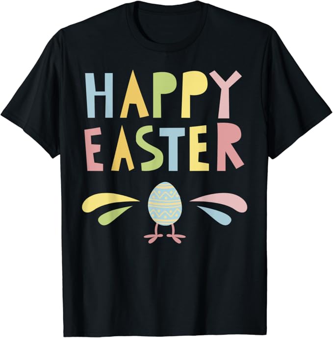 Happy Easter Shirt Funny Bunny Egg Tshirt Gift for Kids